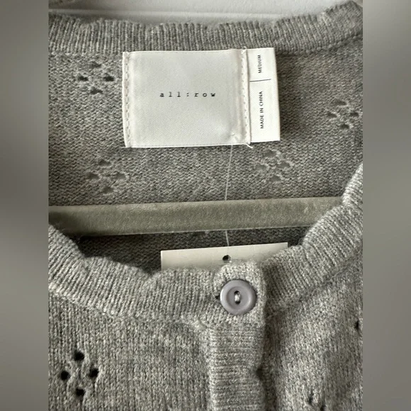 All:row pointelle cardigan sweater, medium, NWT - Picture 5 of 6
